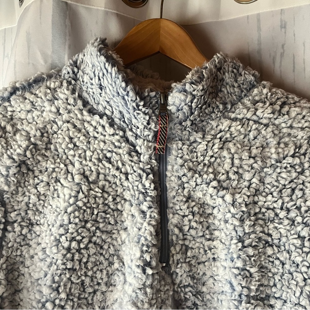 Weatherproof Vintage Women’s Blue Cozy Sherpa Quarter Zip Pullover - Picture 3 of 16